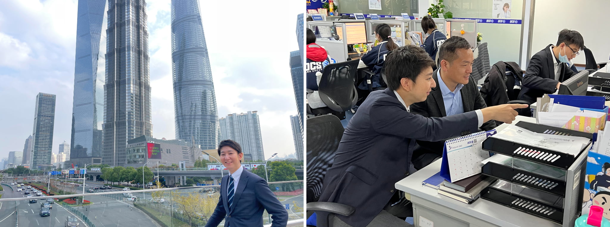 上海駐在時の長田氏。現地では「講座で聞いた海外駐在経験者の体験談と同じだな」と思い出すことも多かったそう。